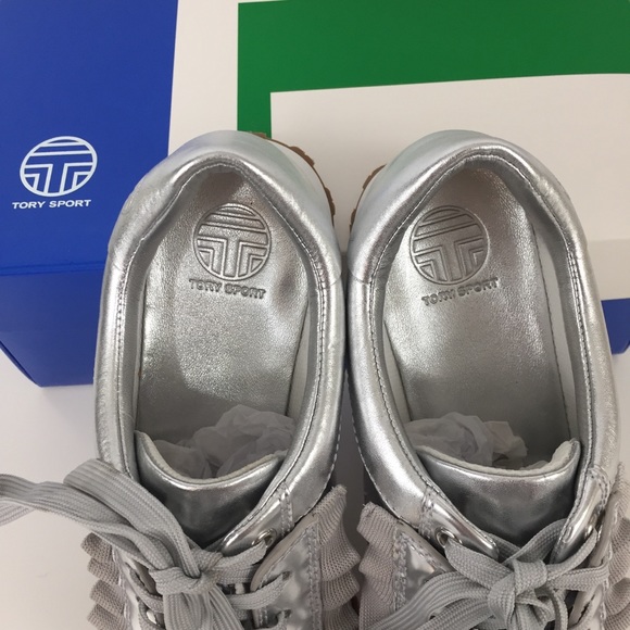 TORY BURCH SPORT NWOT Silver Trainer Size 7.5 - Picture 8 of 8